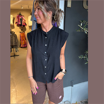 WAUW SEASHELL BLOUSE BLACK - 10221